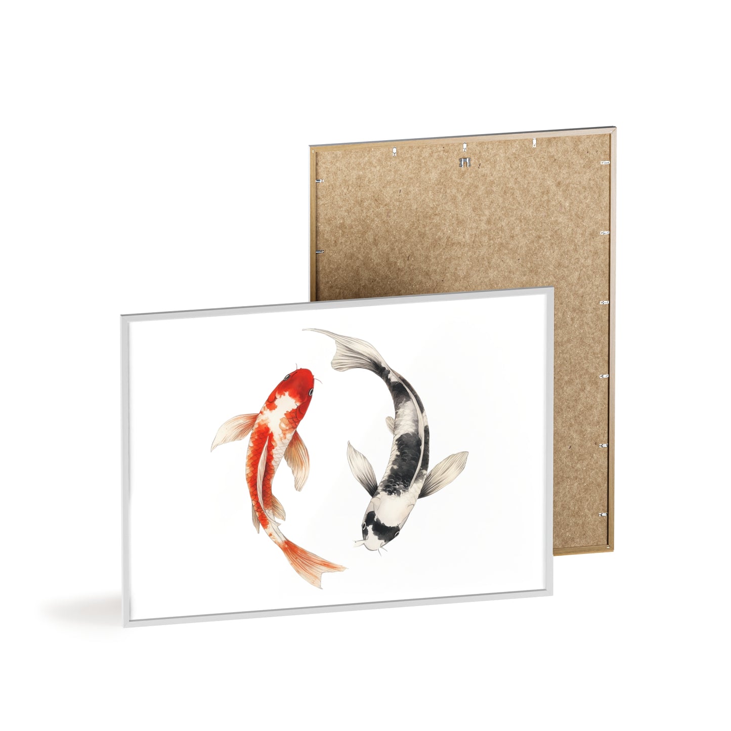 Kreisende Koi in Schwarz und Rot