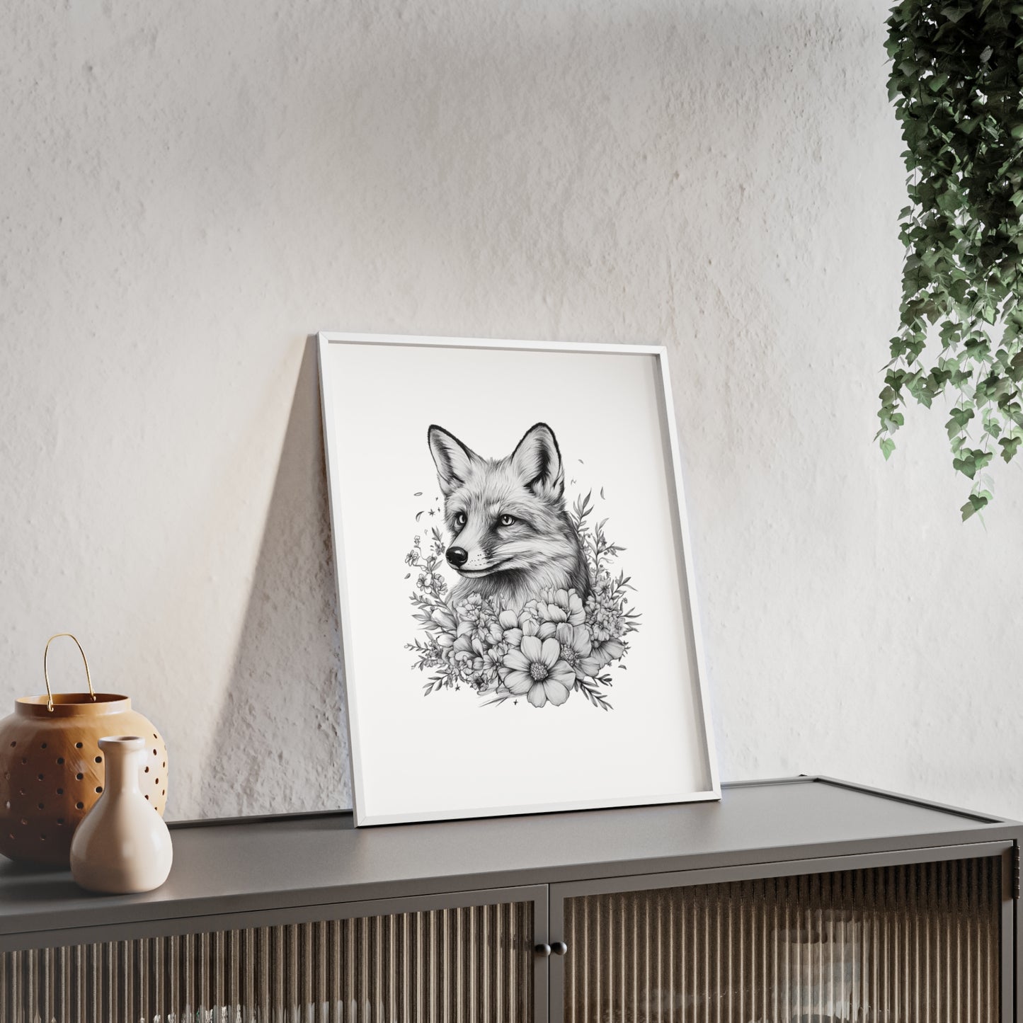 Fuchs mit Wildblütendesign