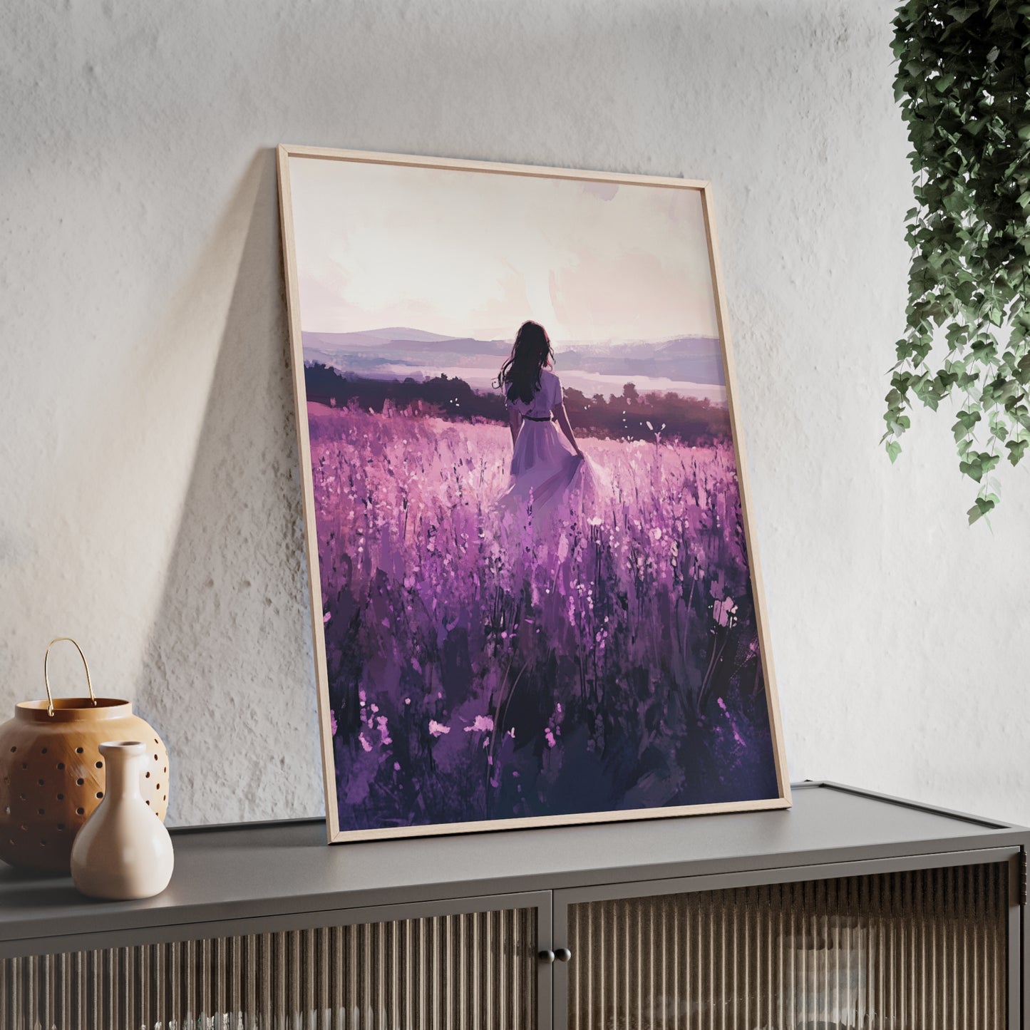 Frau in blühender Wiese