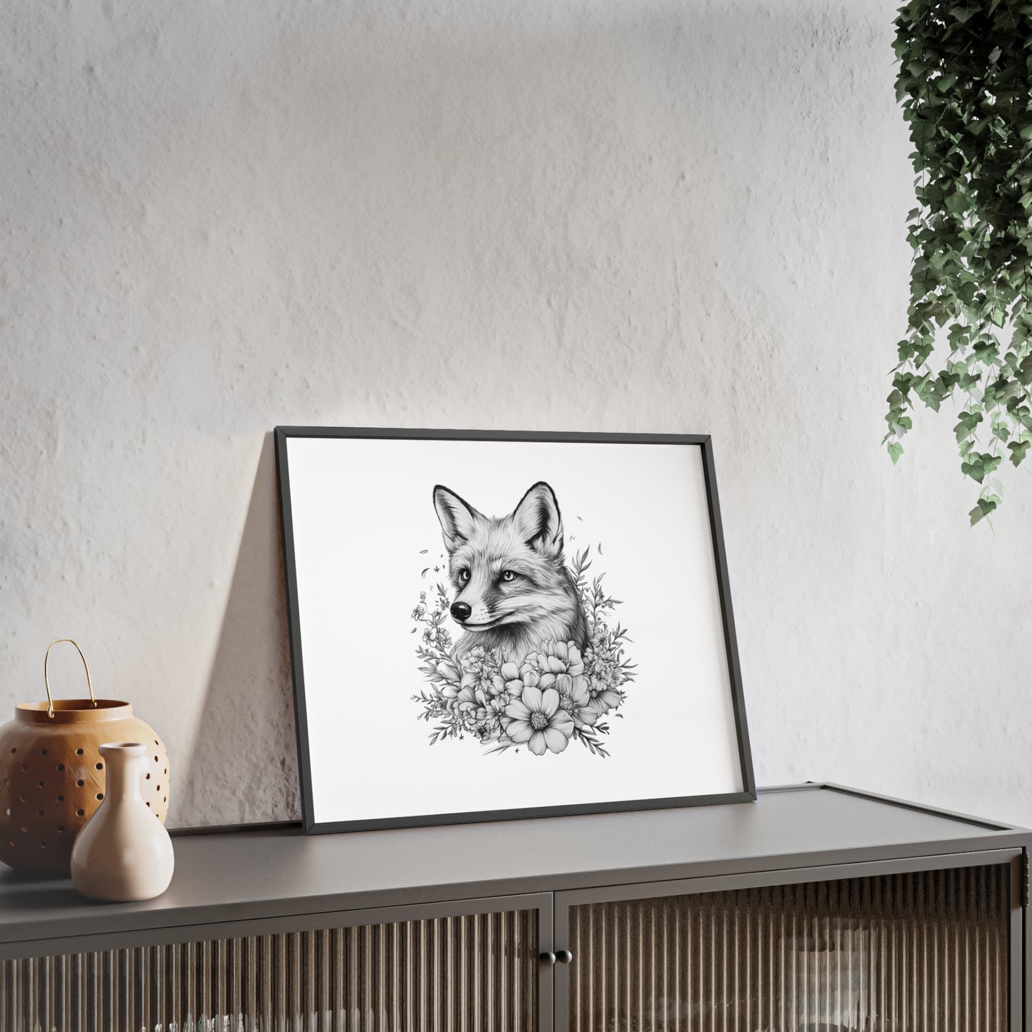 Fuchs mit Wildblütendesign