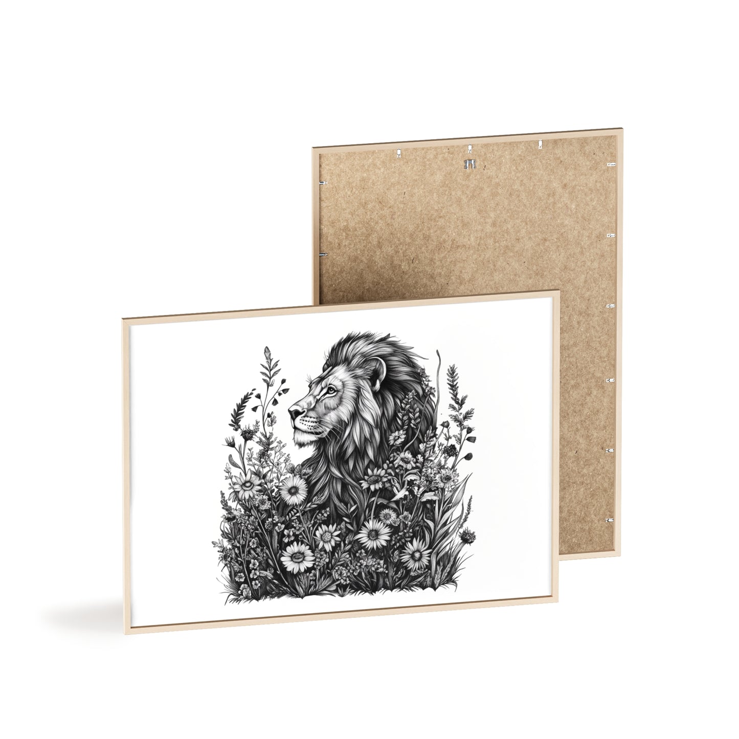 Löwe mit Wildblüten