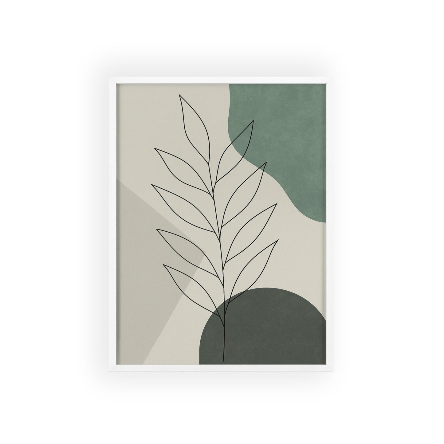 Abstraktes Blätter-Poster – Sanfte Grüntöne & Minimalistisches Design