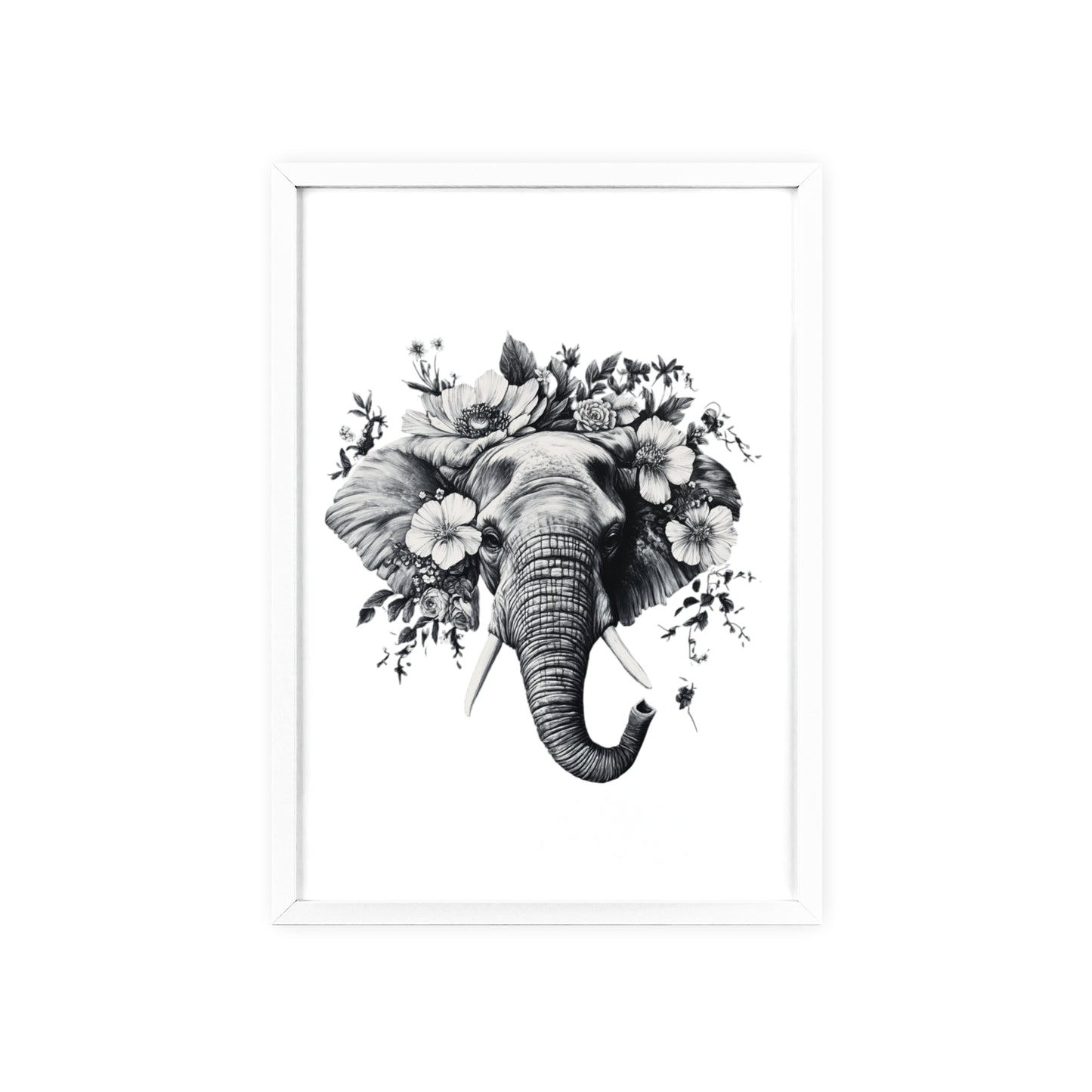 Elephant mit Wildblüten