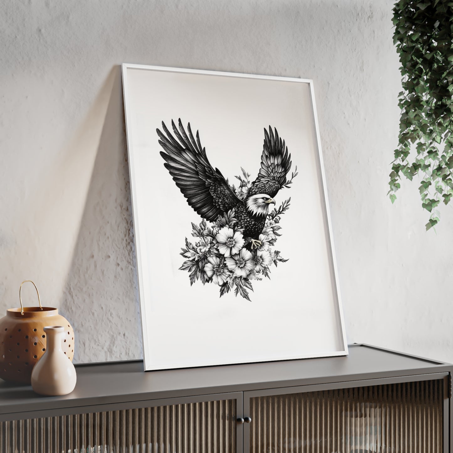 Adler mit Wildblütendesign