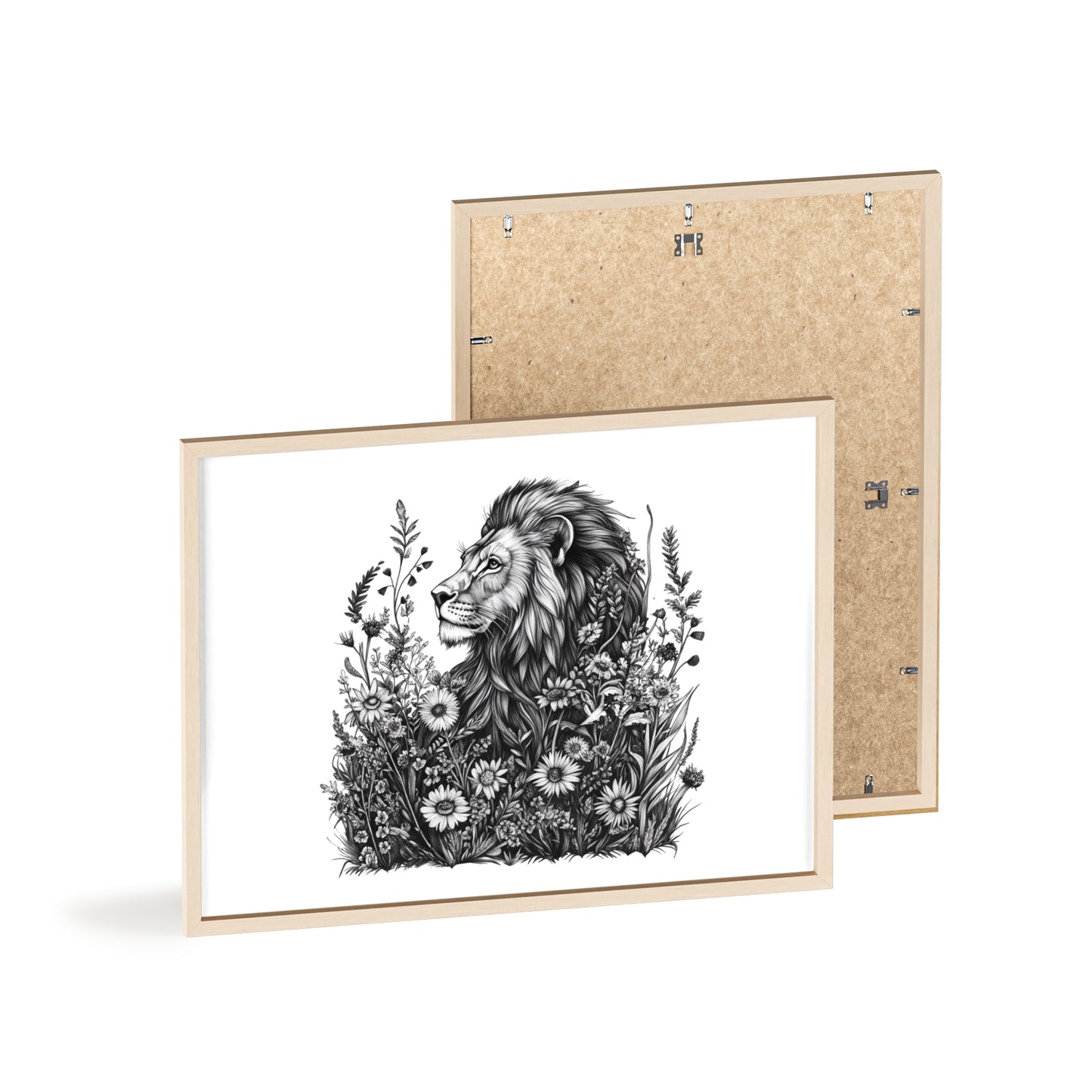 Löwe mit Wildblüten