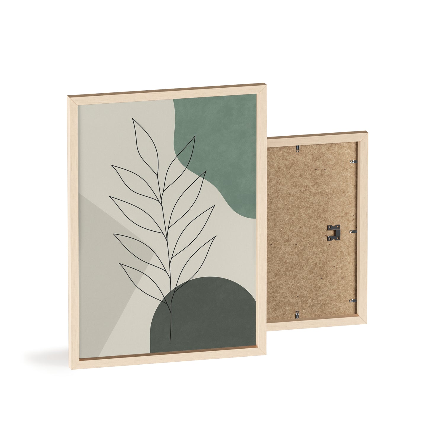 Abstraktes Blätter-Poster – Sanfte Grüntöne & Minimalistisches Design