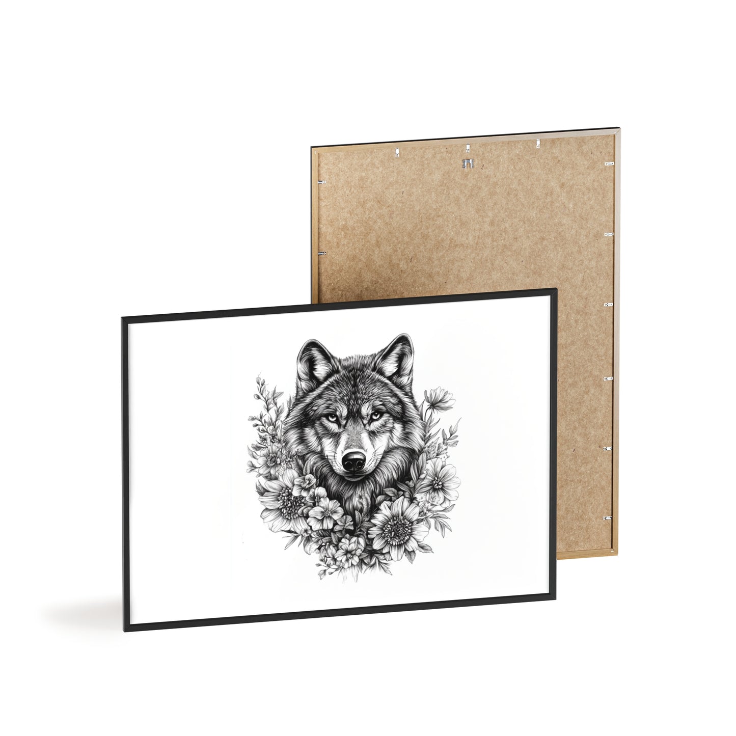 Wolf mit Wildblumen