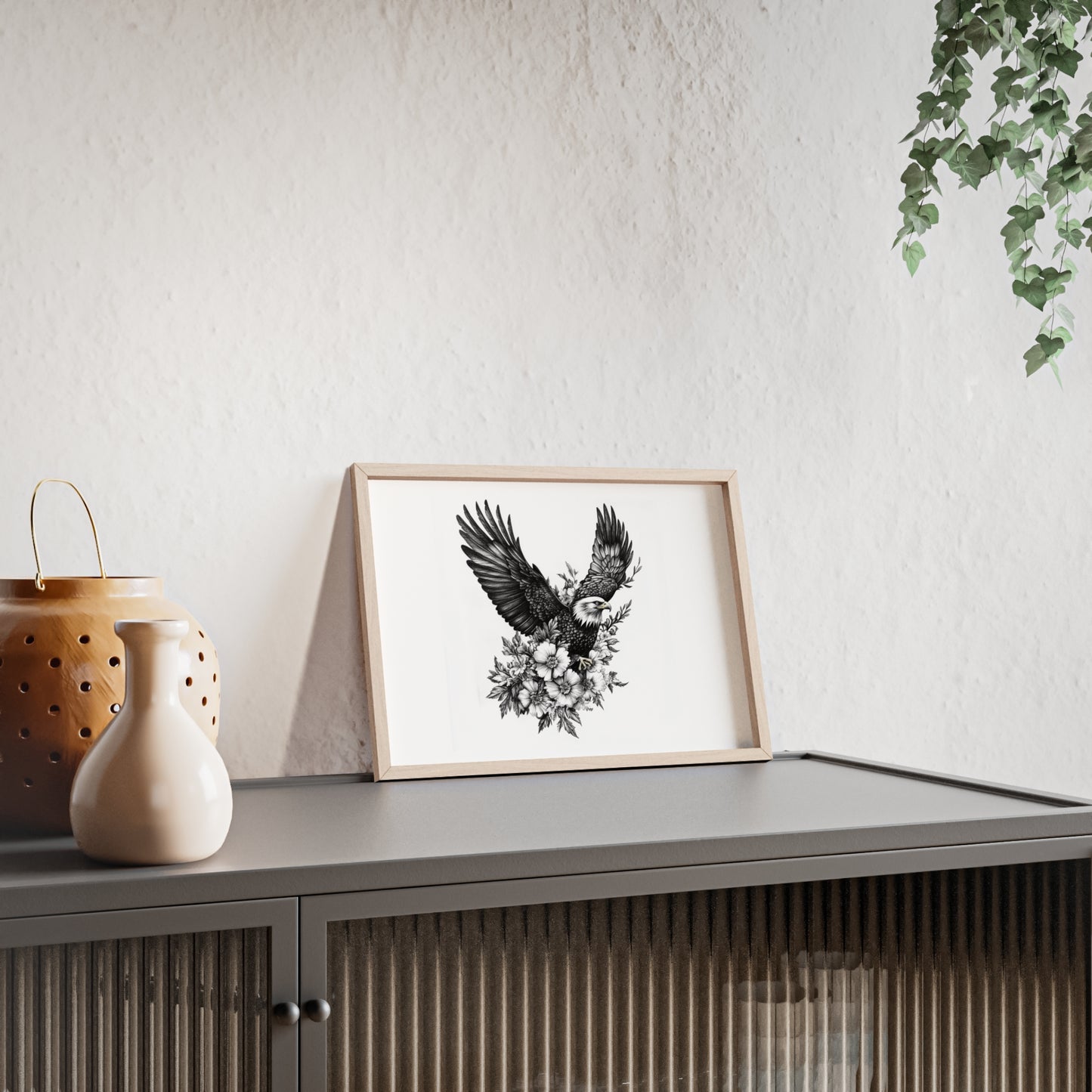 Adler mit Wildblütendesign