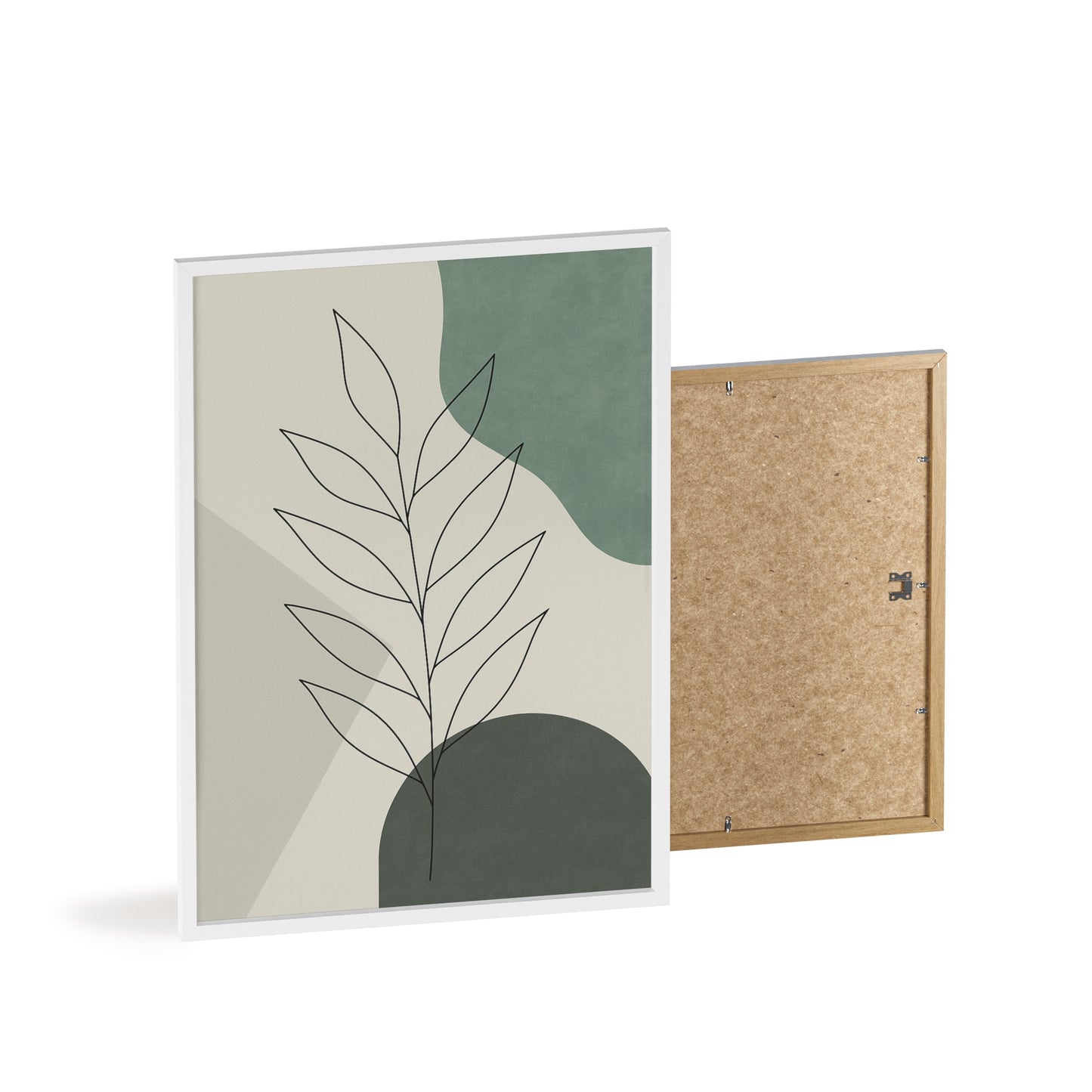 Abstraktes Blätter-Poster – Sanfte Grüntöne & Minimalistisches Design