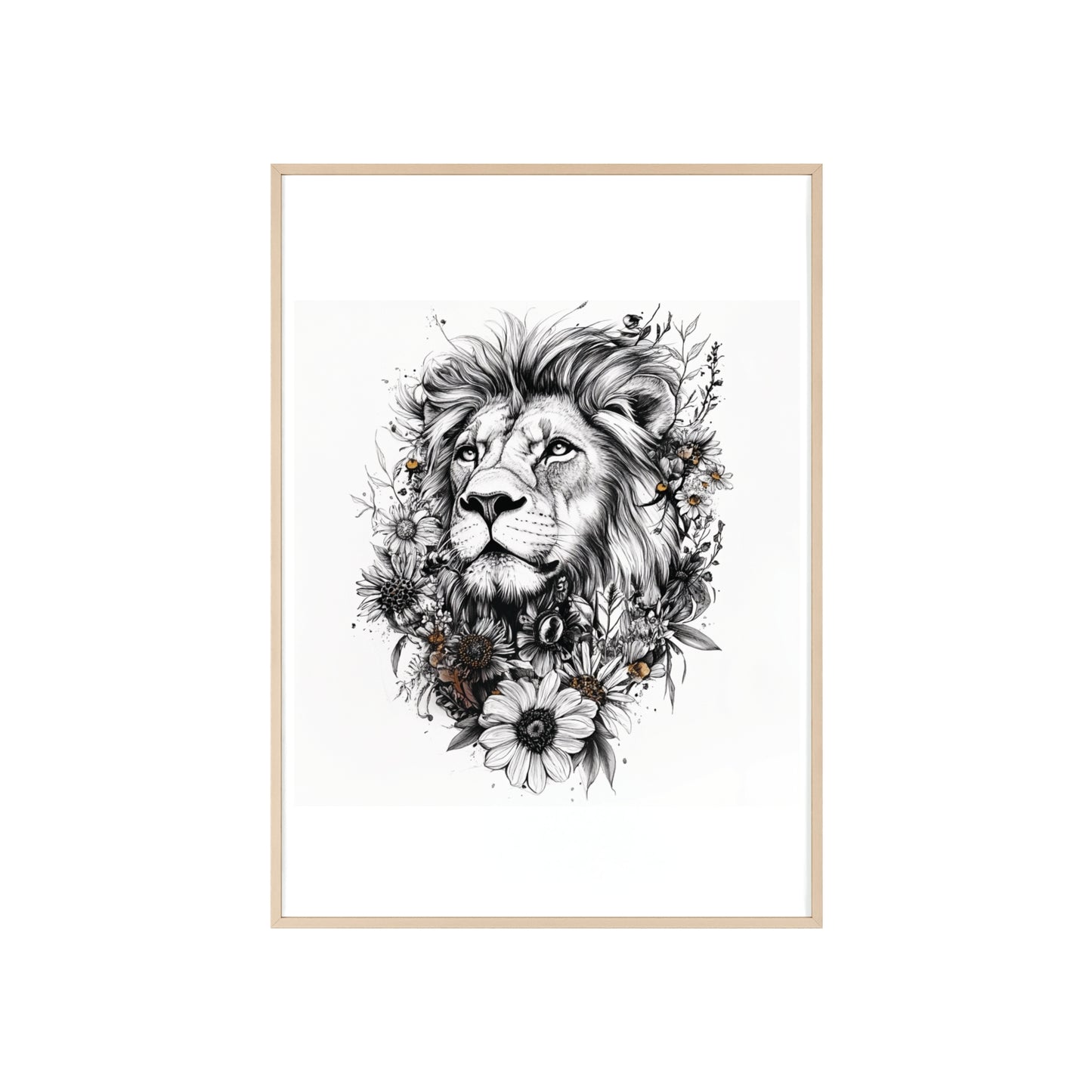 Löwe im floralen Stil