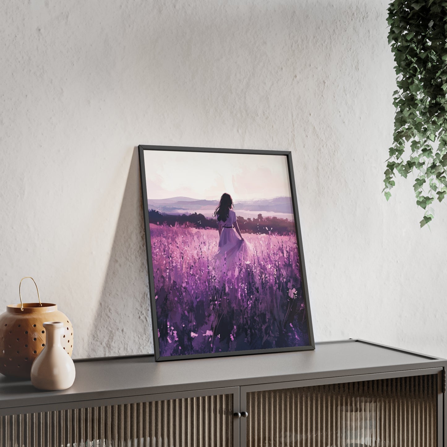 Frau in blühender Wiese