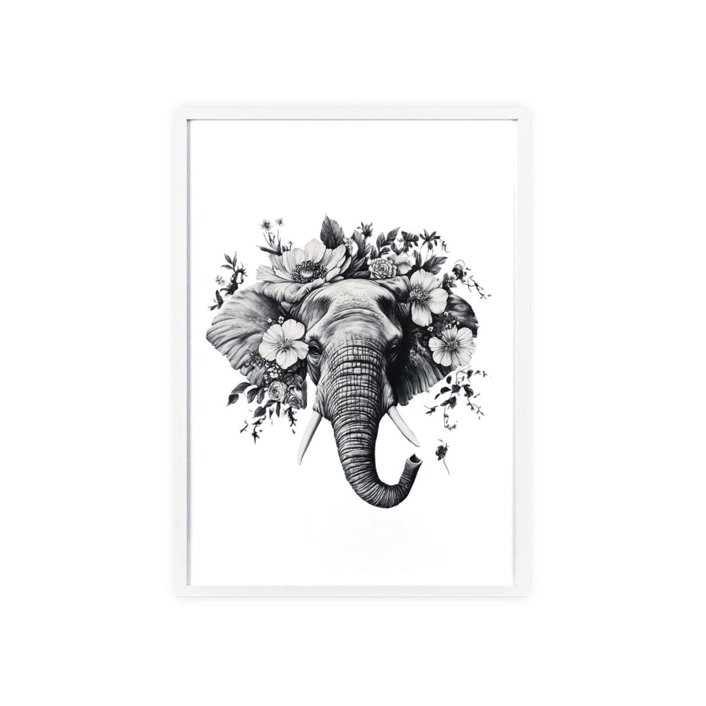 Elephant mit Wildblüten