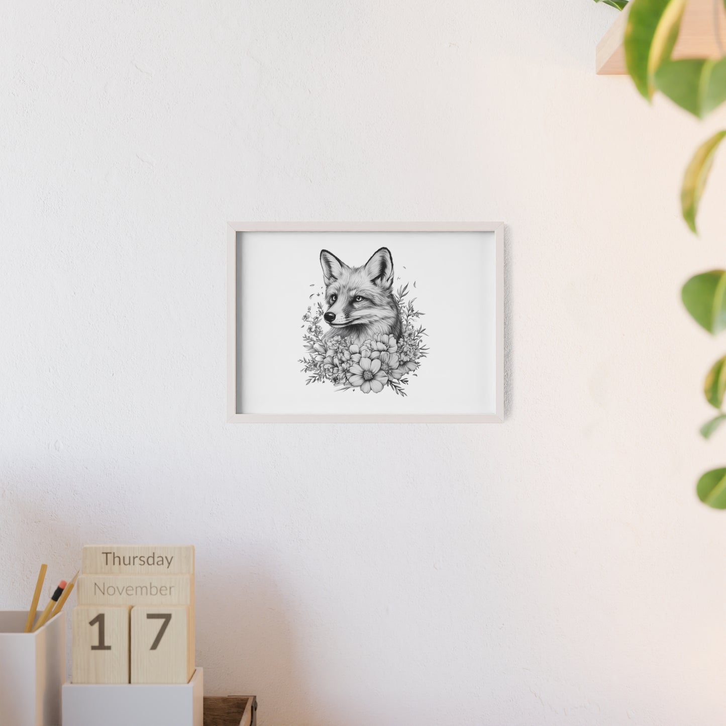 Fuchs mit Wildblütendesign