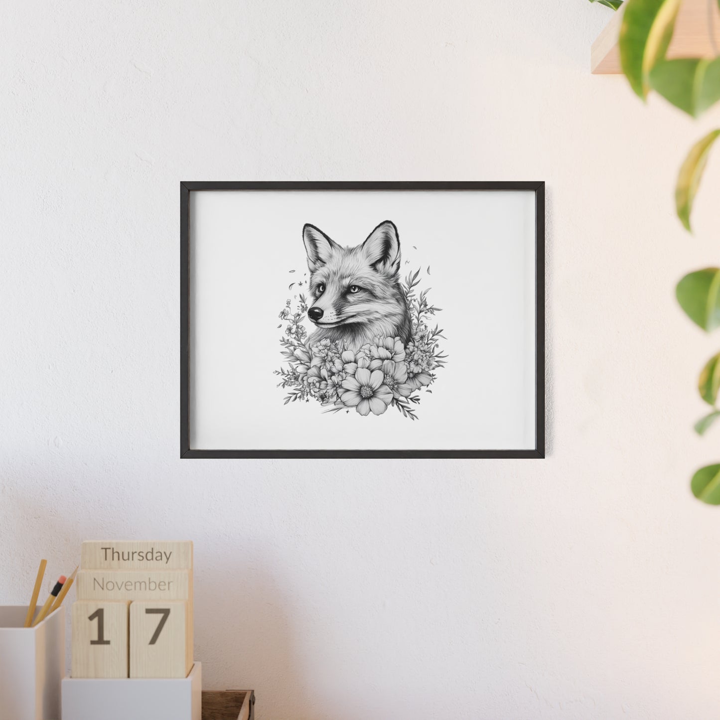 Fuchs mit Wildblütendesign