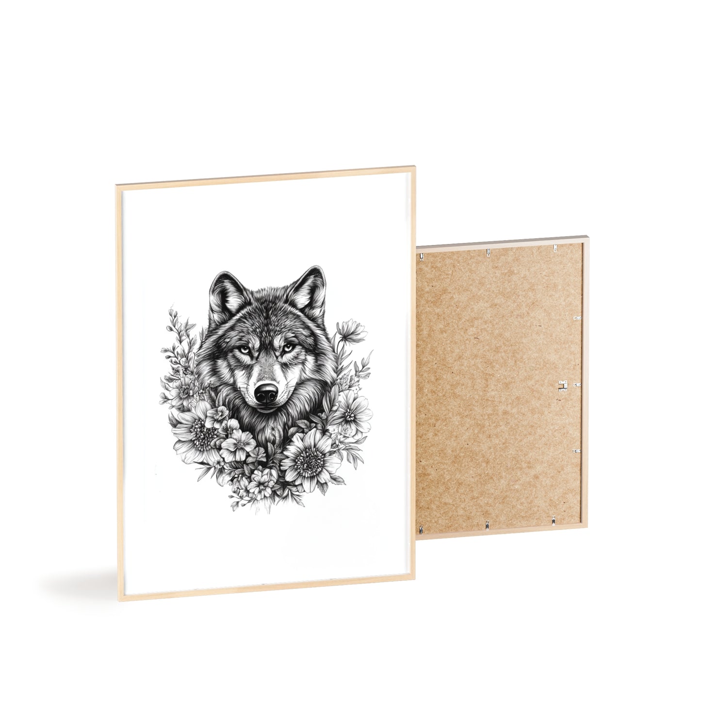 Wolf mit Wildblumen