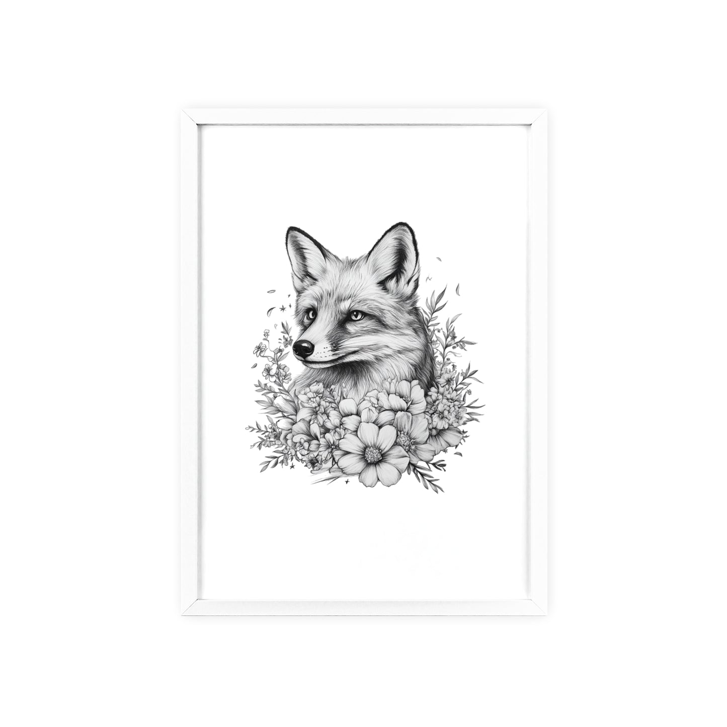 Fuchs mit Wildblütendesign