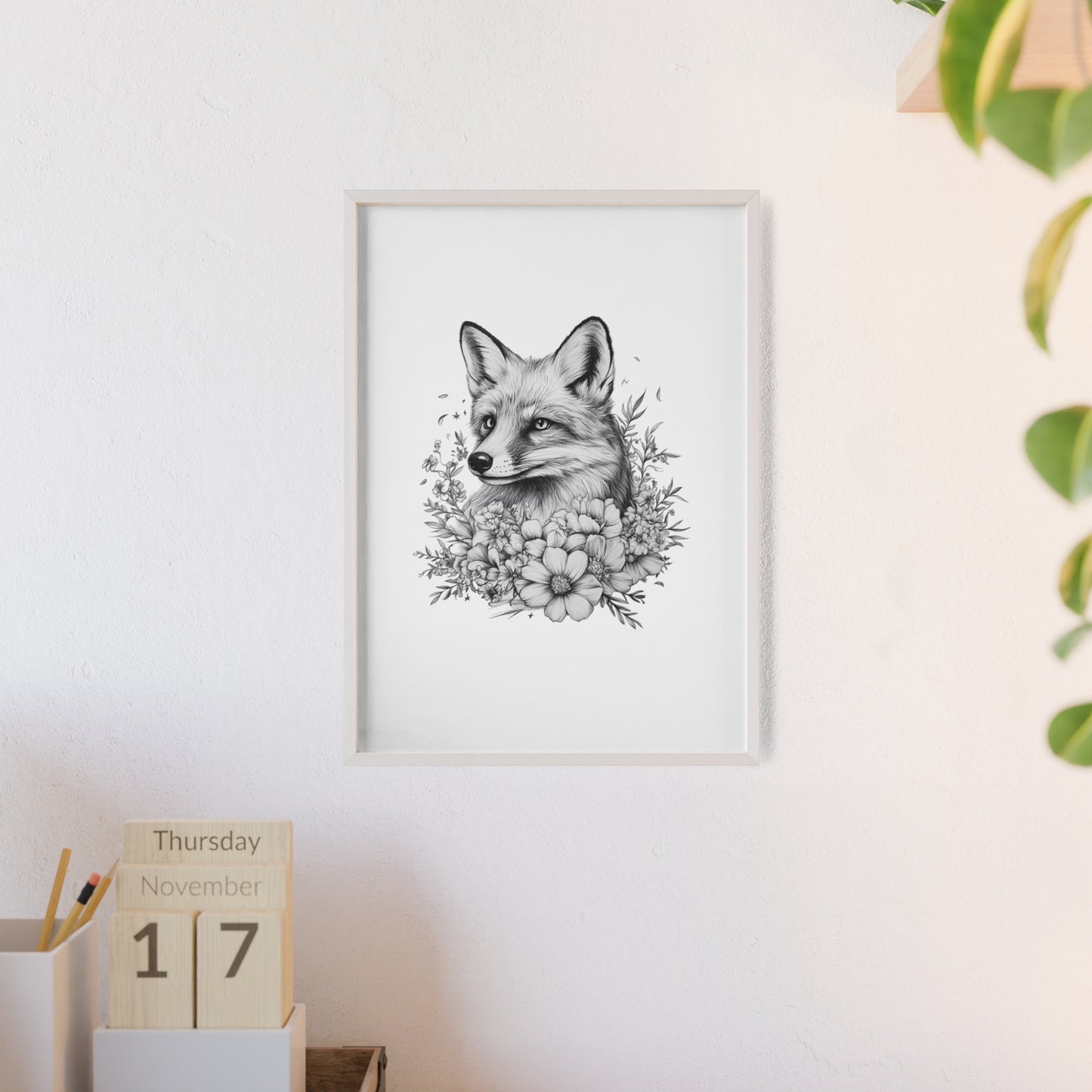 Fuchs mit Wildblütendesign