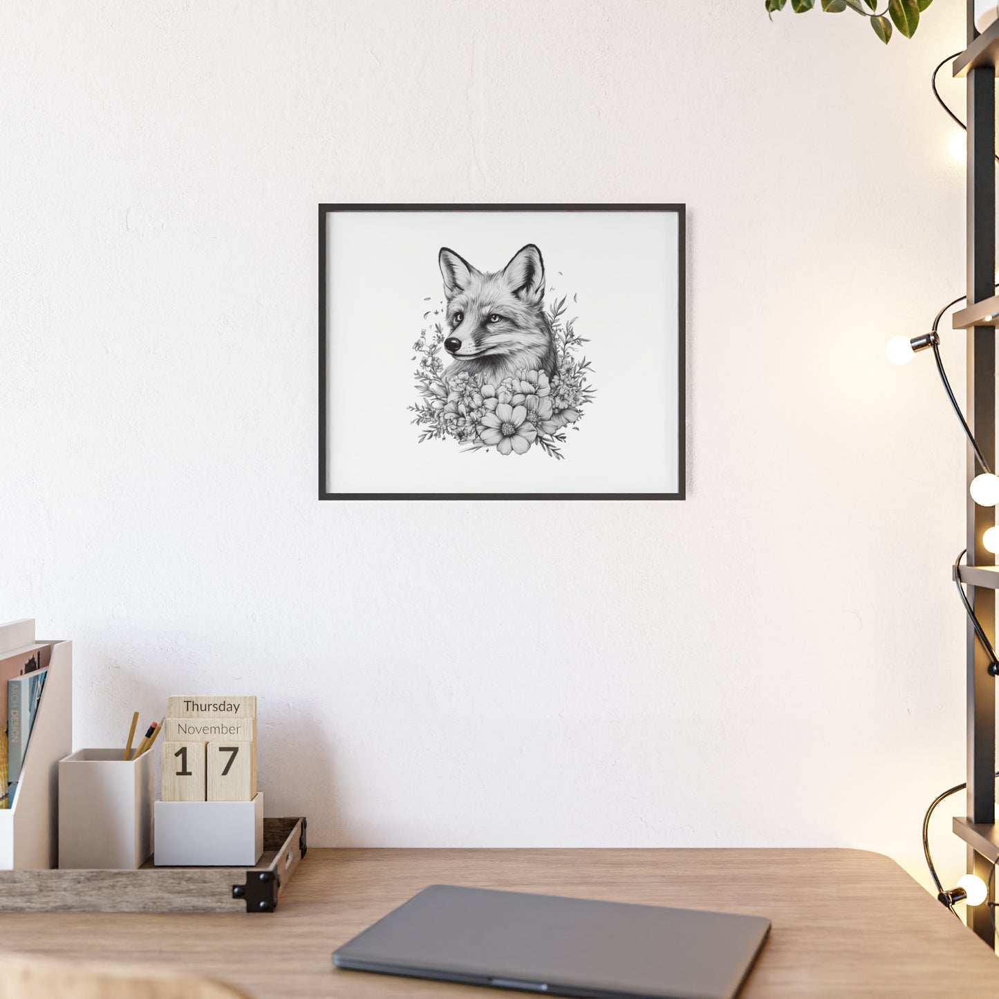 Fuchs mit Wildblütendesign