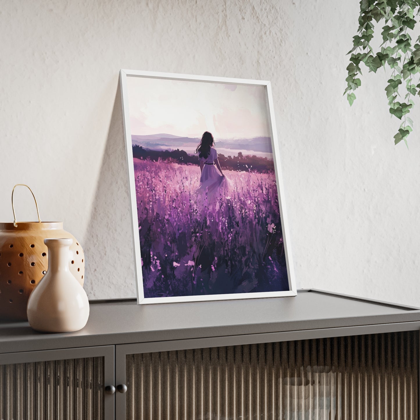 Frau in blühender Wiese