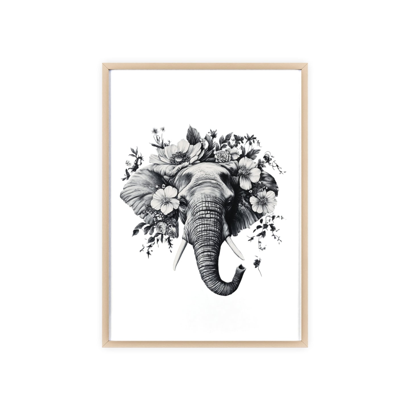 Elephant mit Wildblüten