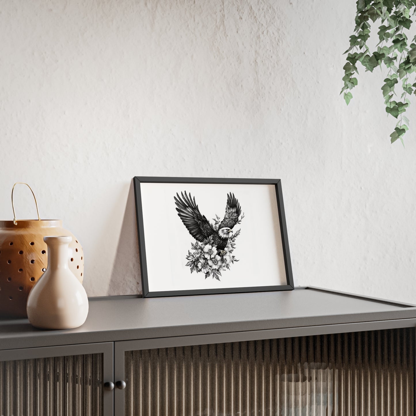 Adler mit Wildblütendesign