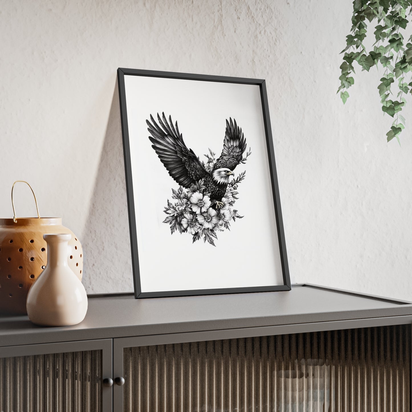 Adler mit Wildblütendesign