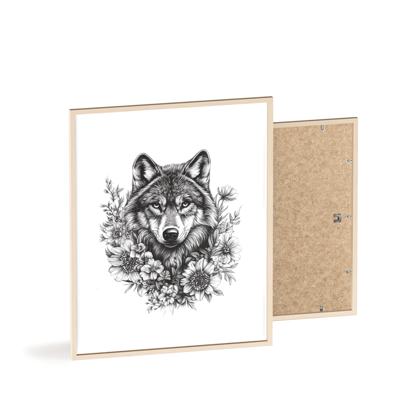 Wolf mit Wildblumen