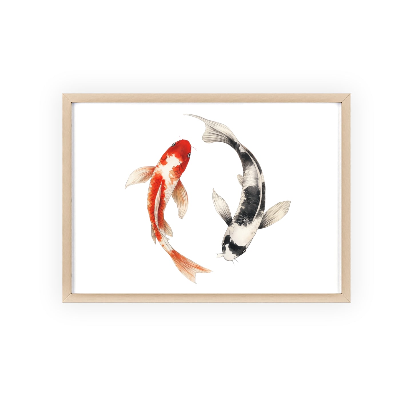 Kreisende Koi in Schwarz und Rot