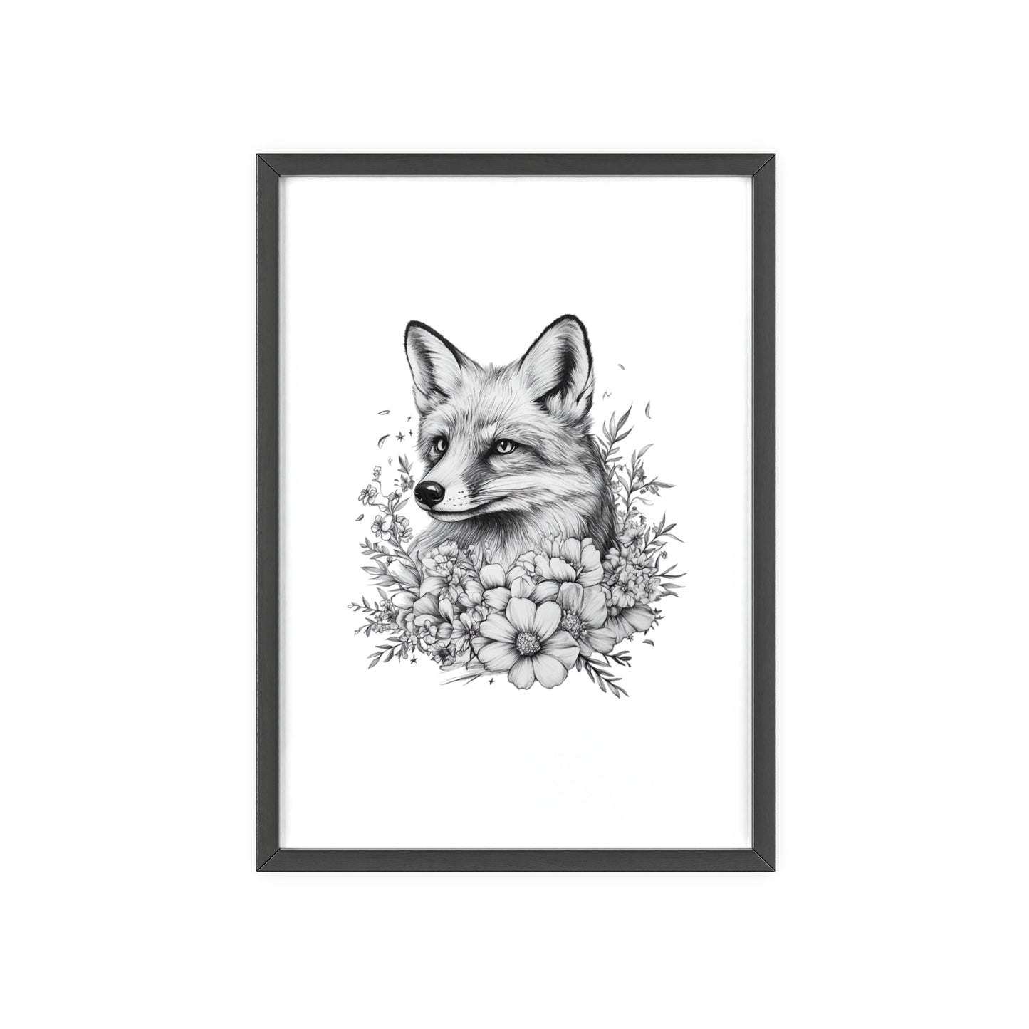 Fuchs mit Wildblütendesign