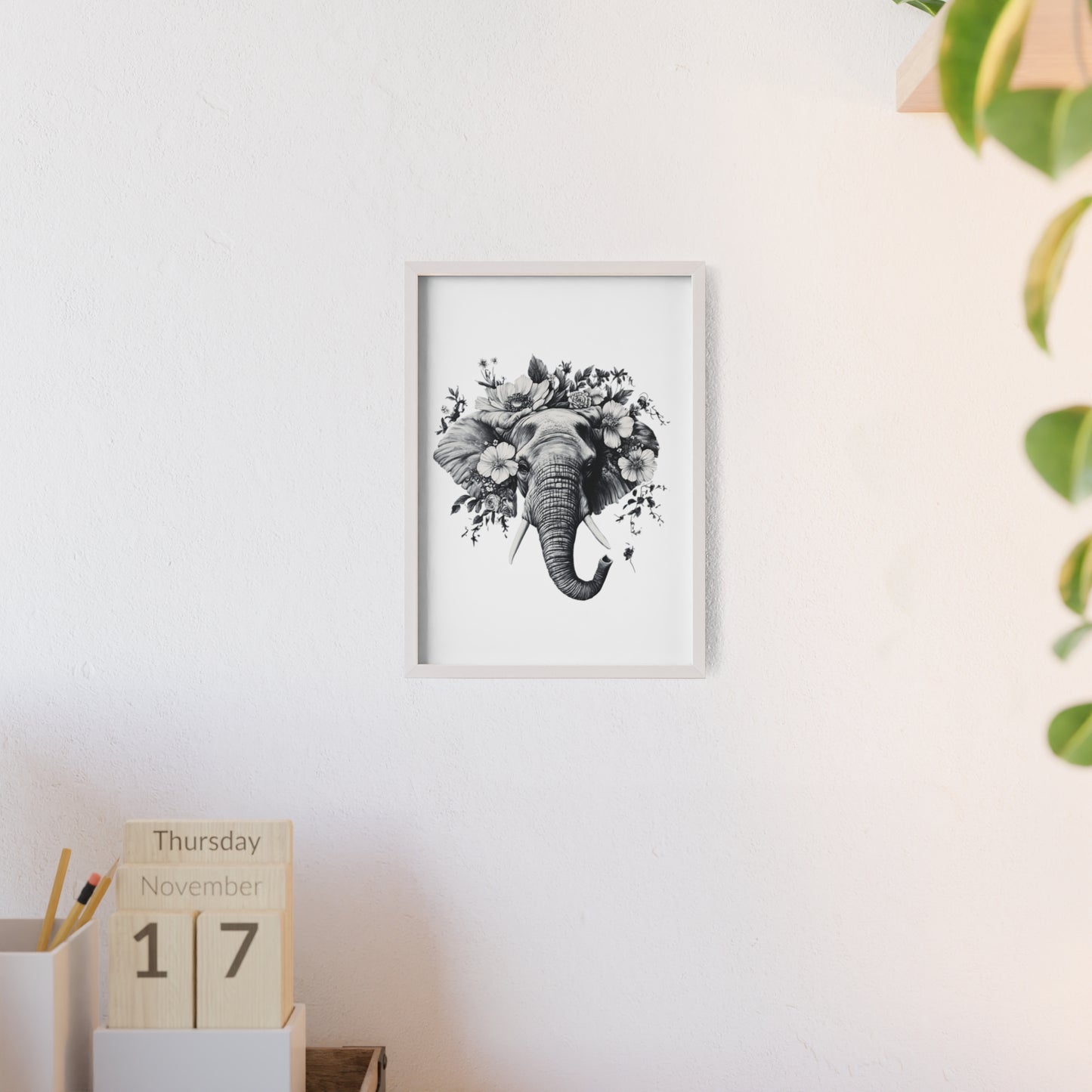 Elephant mit Wildblüten