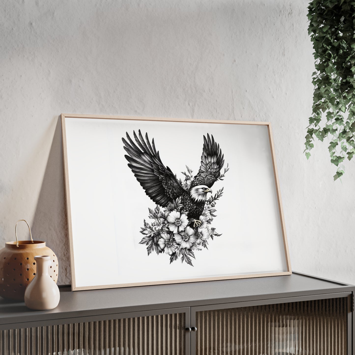 Adler mit Wildblütendesign