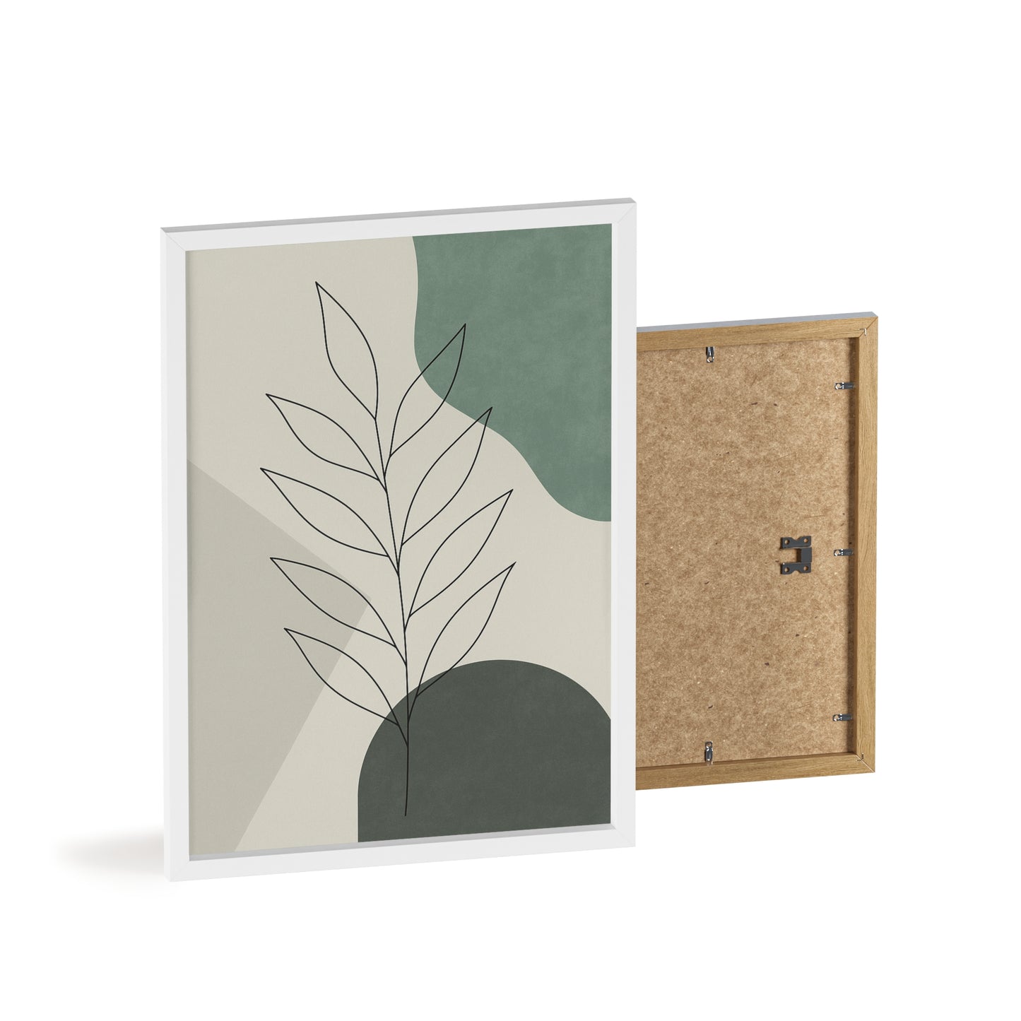 Abstraktes Blätter-Poster – Sanfte Grüntöne & Minimalistisches Design