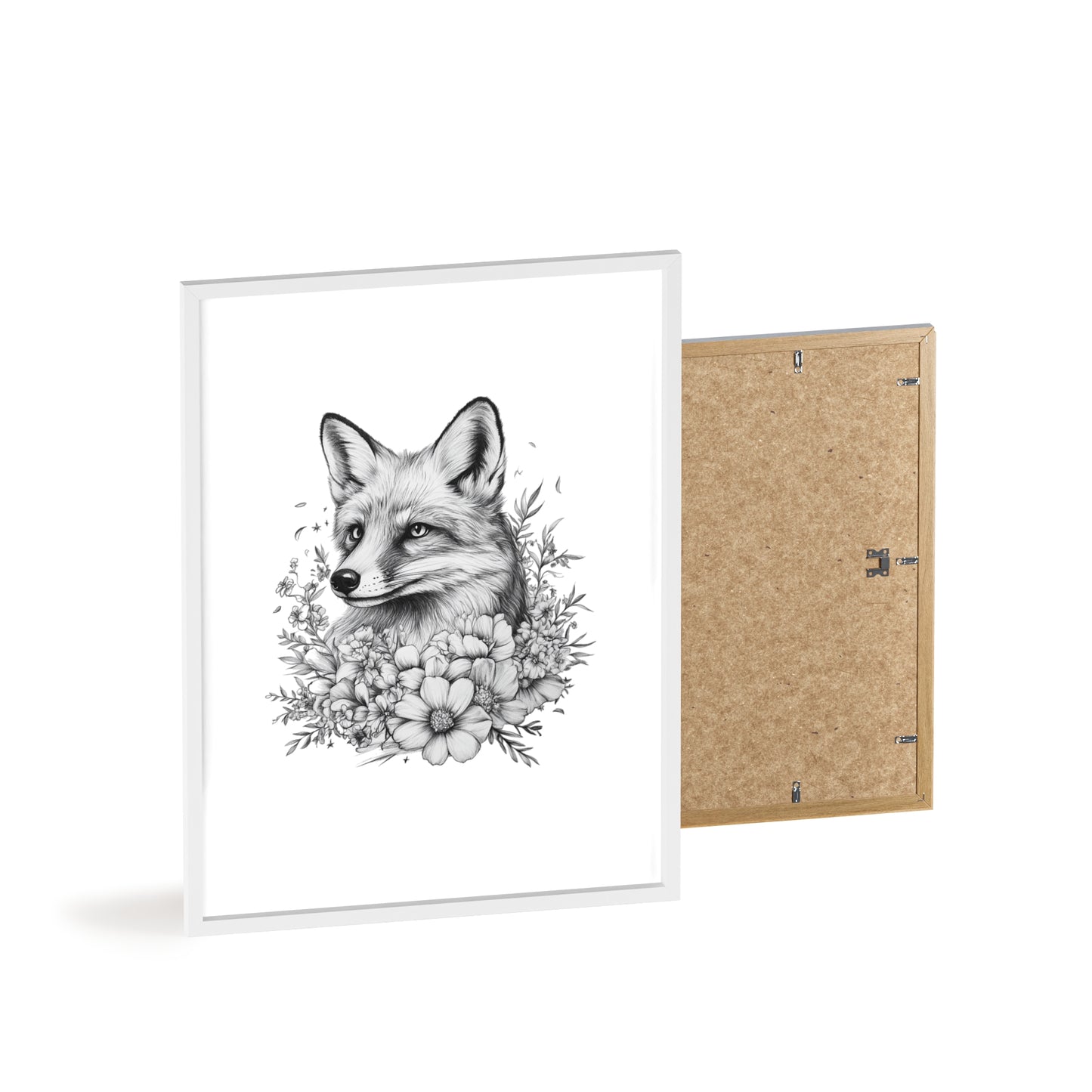 Fuchs mit Wildblütendesign