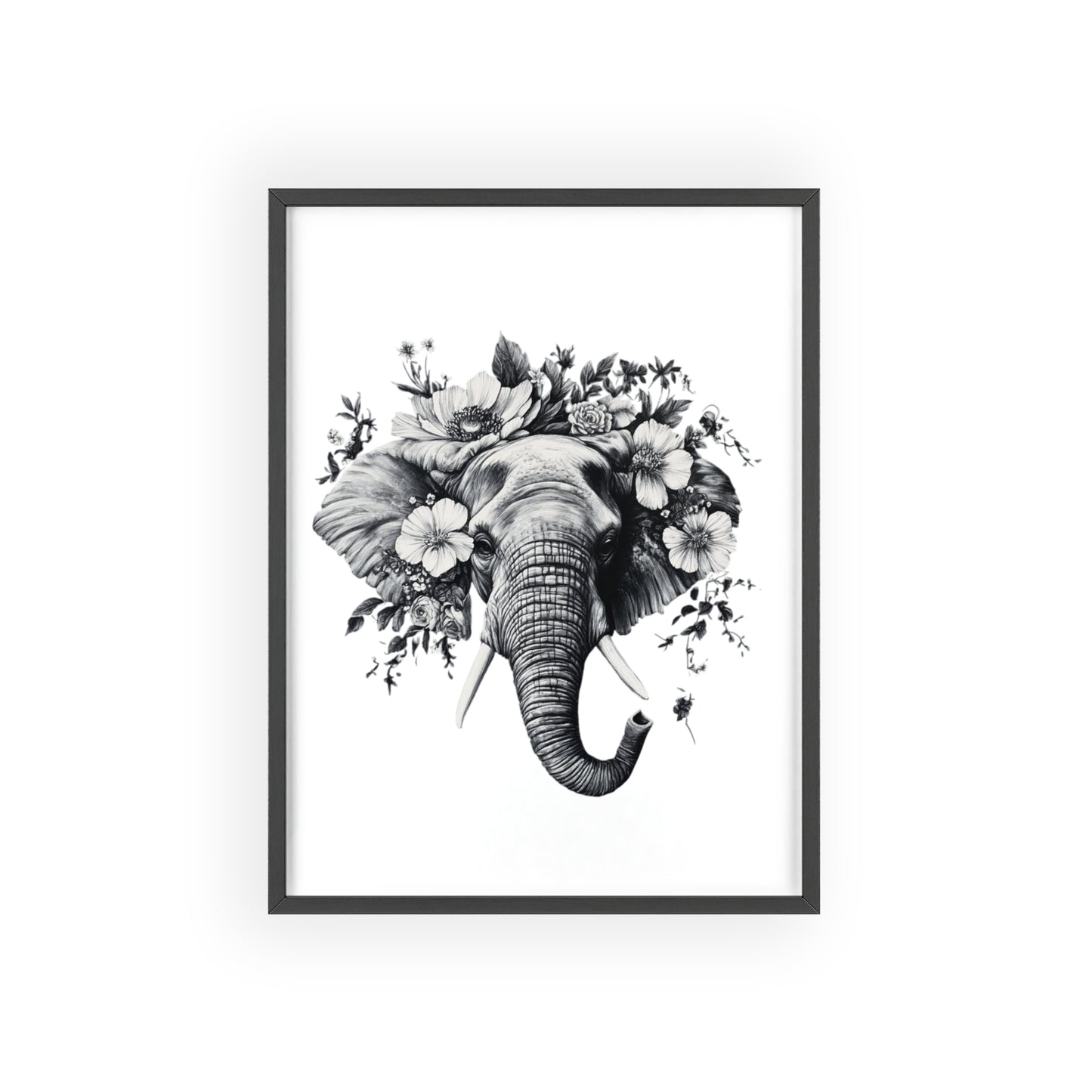Elephant mit Wildblüten