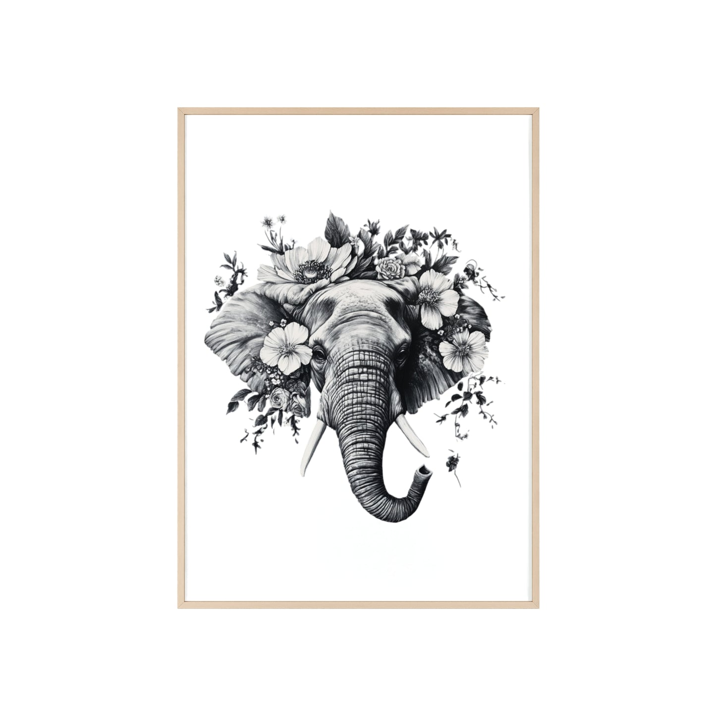 Elephant mit Wildblüten