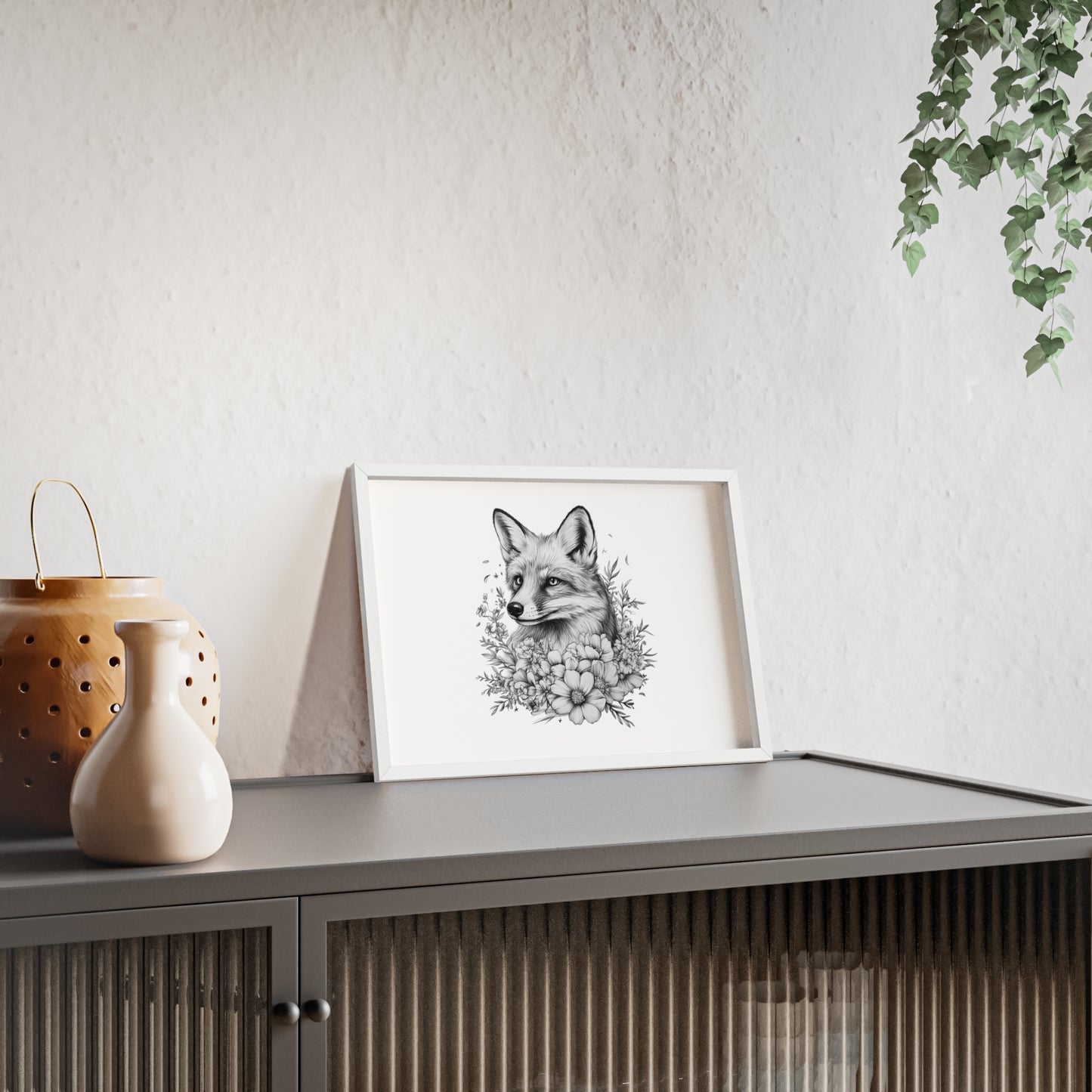 Fuchs mit Wildblütendesign