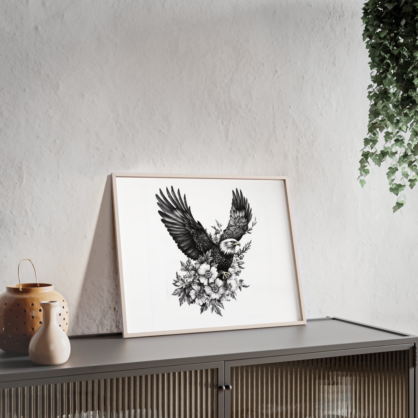 Adler mit Wildblütendesign