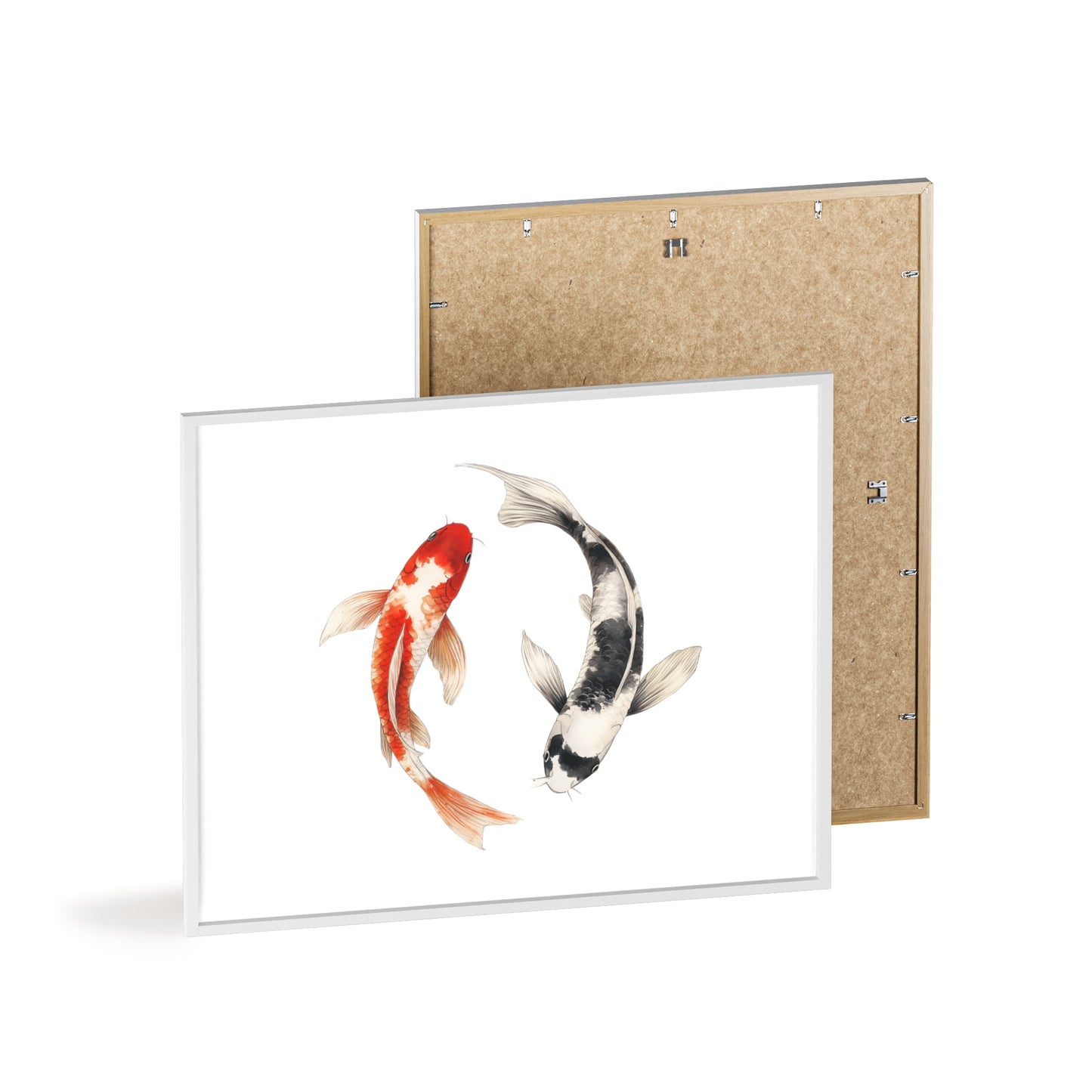 Kreisende Koi in Schwarz und Rot