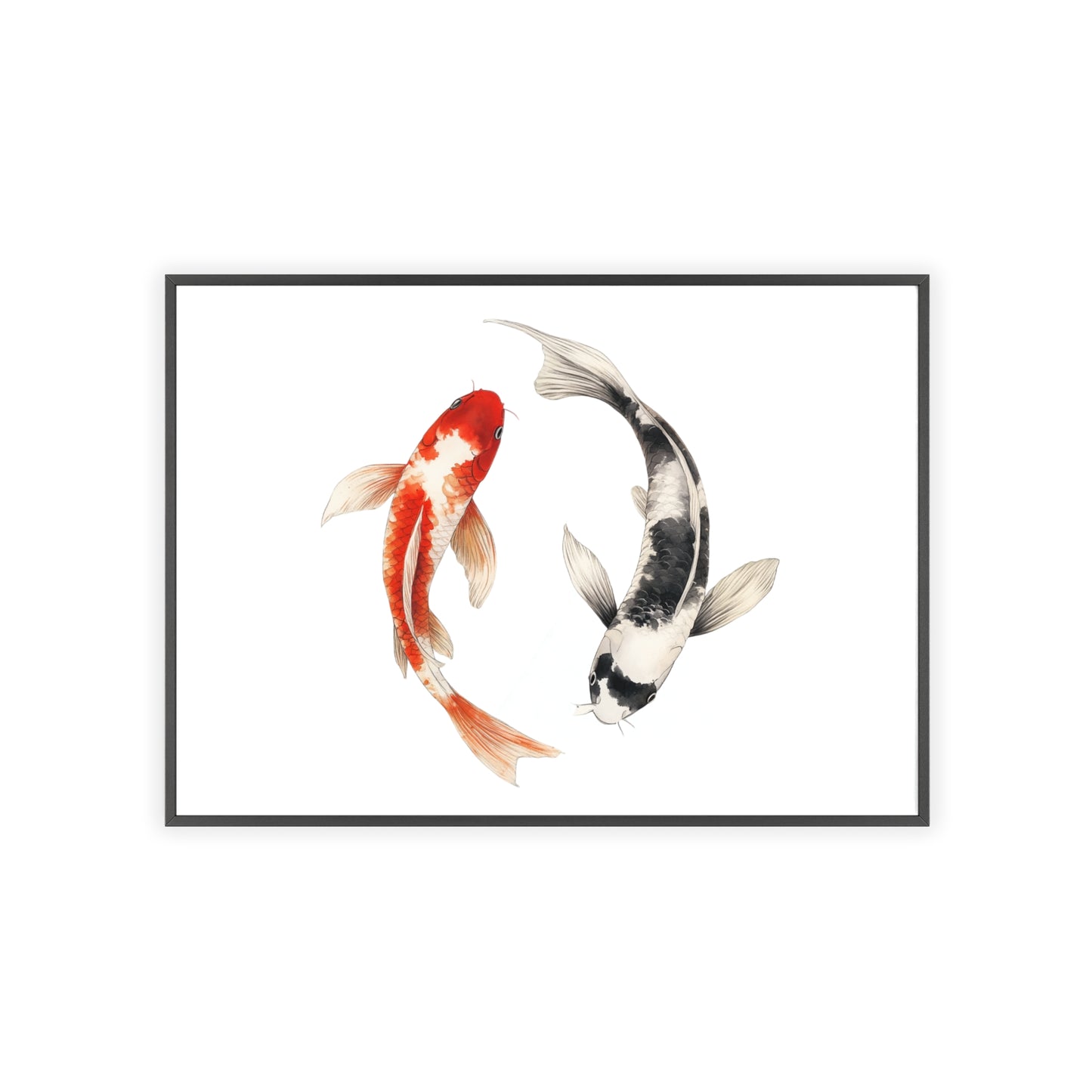 Kreisende Koi in Schwarz und Rot