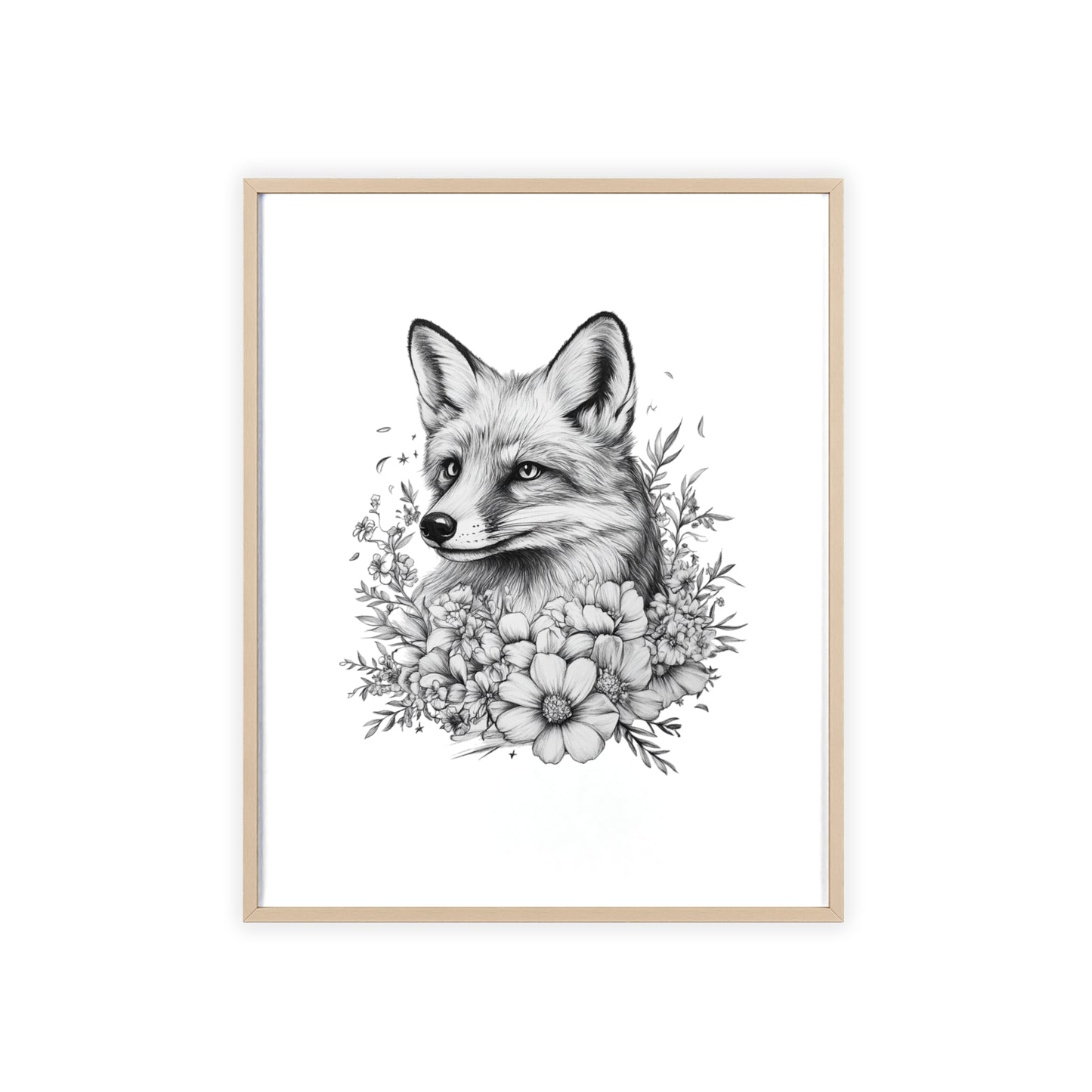 Fuchs mit Wildblütendesign