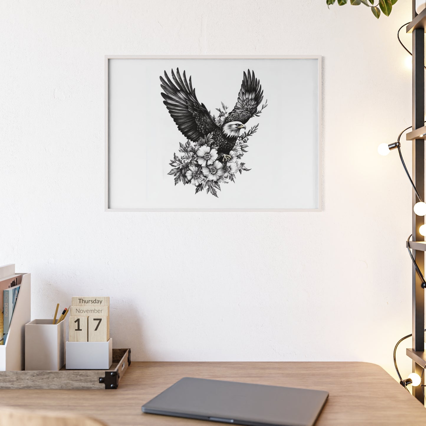 Adler mit Wildblütendesign