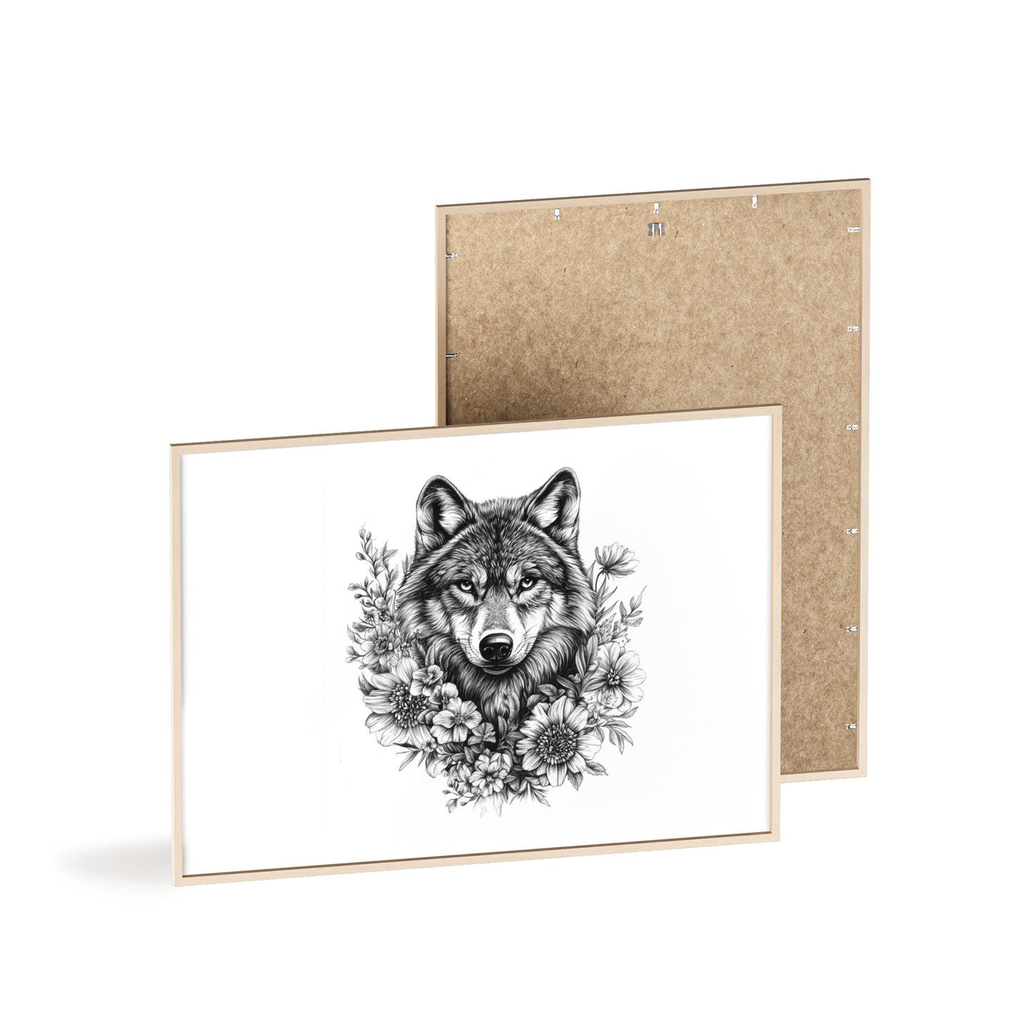 Wolf mit Wildblumen