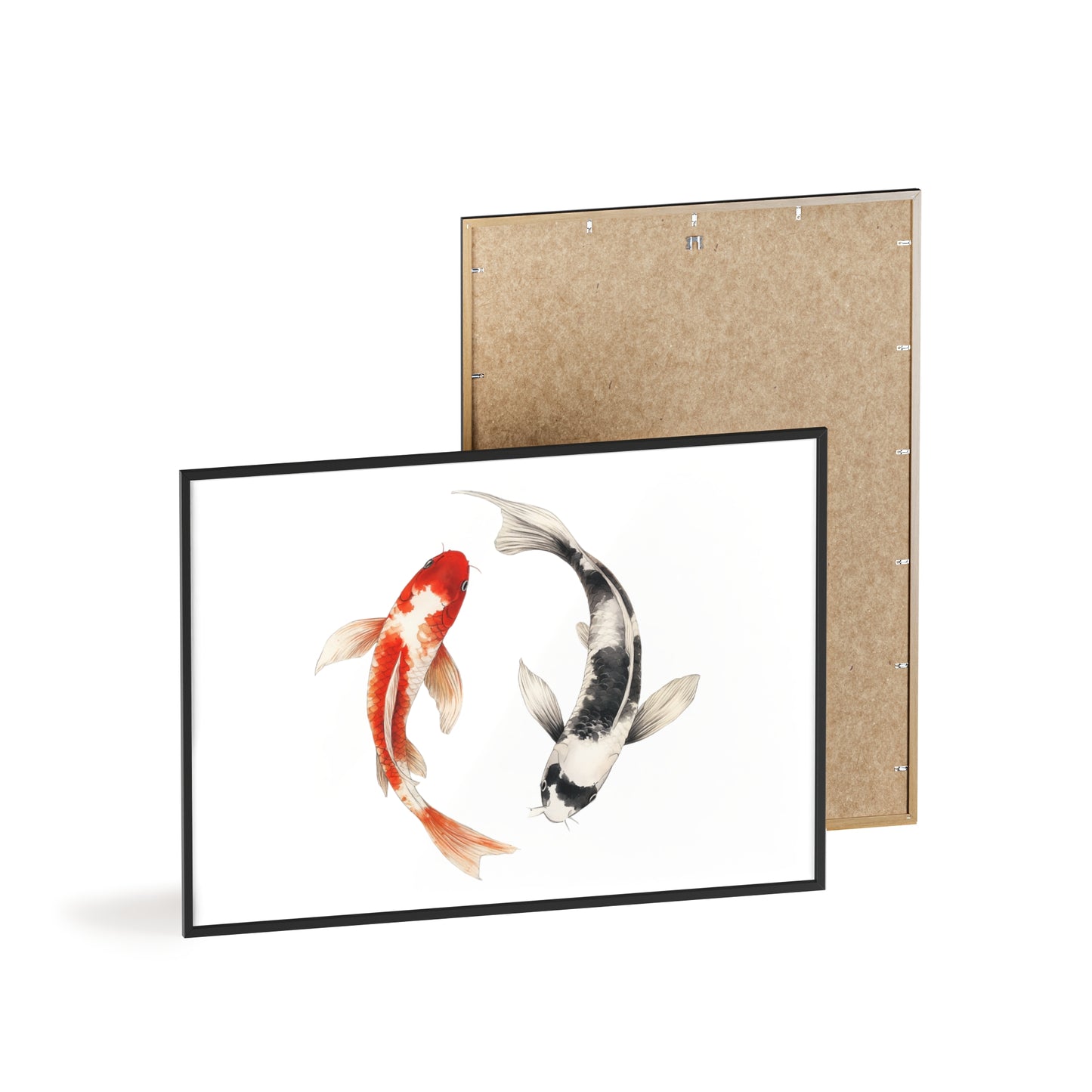 Kreisende Koi in Schwarz und Rot