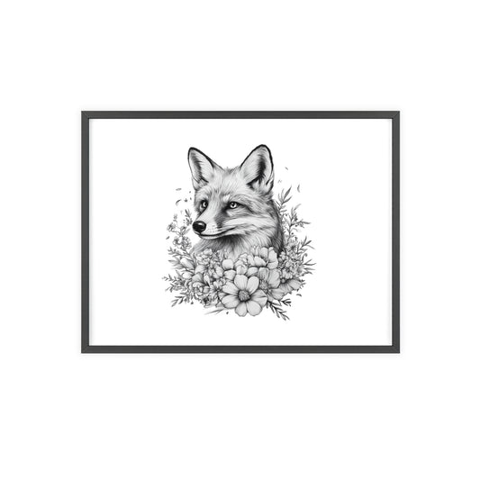 Fuchs mit Wildblütendesign