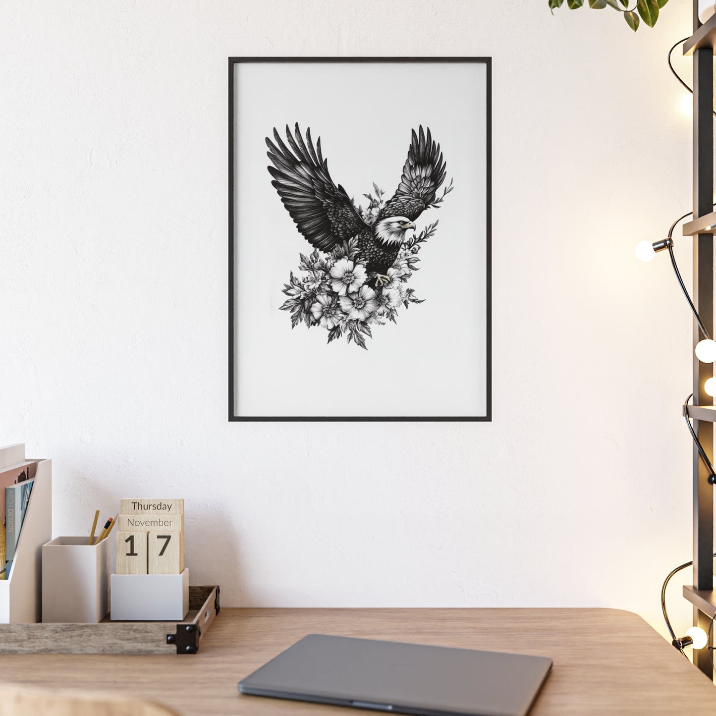 Adler mit Wildblütendesign