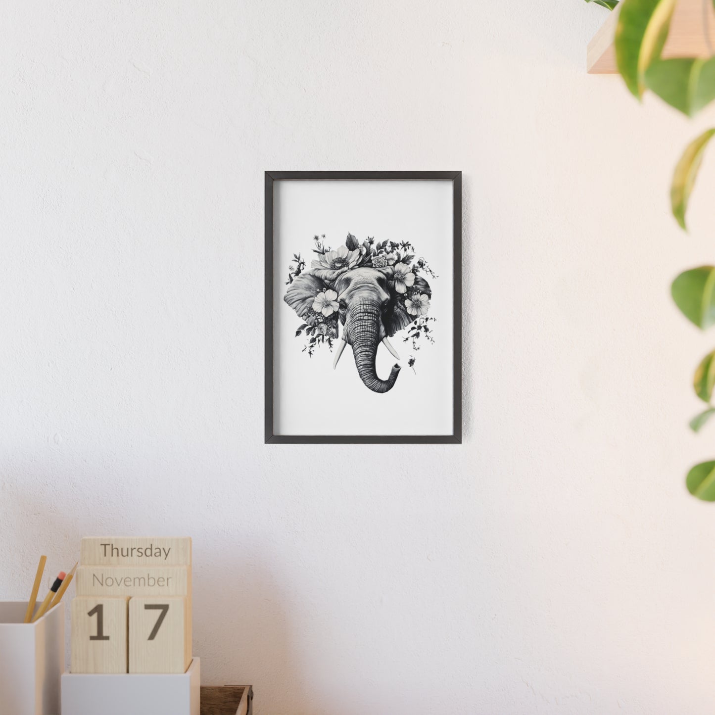 Elephant mit Wildblüten