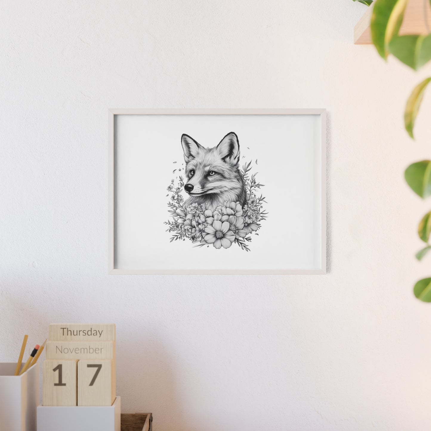 Fuchs mit Wildblütendesign