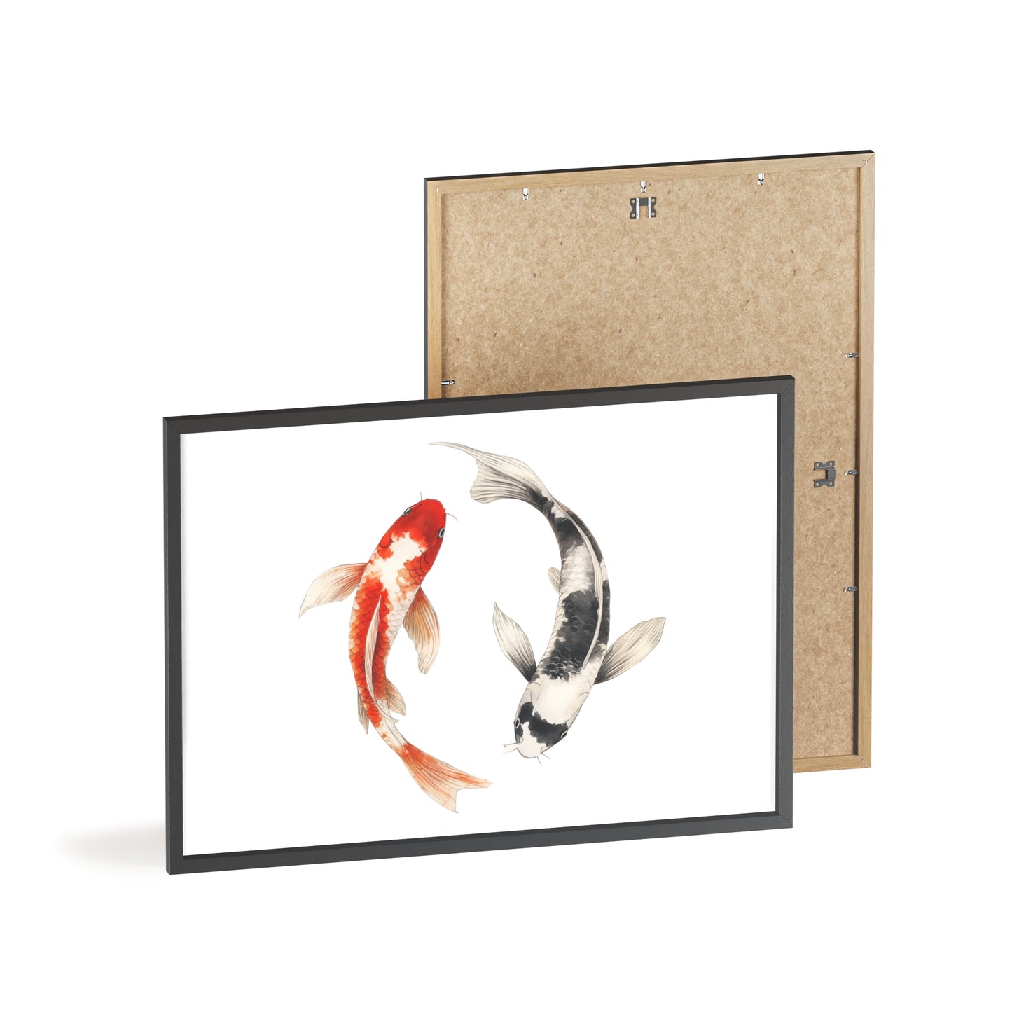 Kreisende Koi in Schwarz und Rot