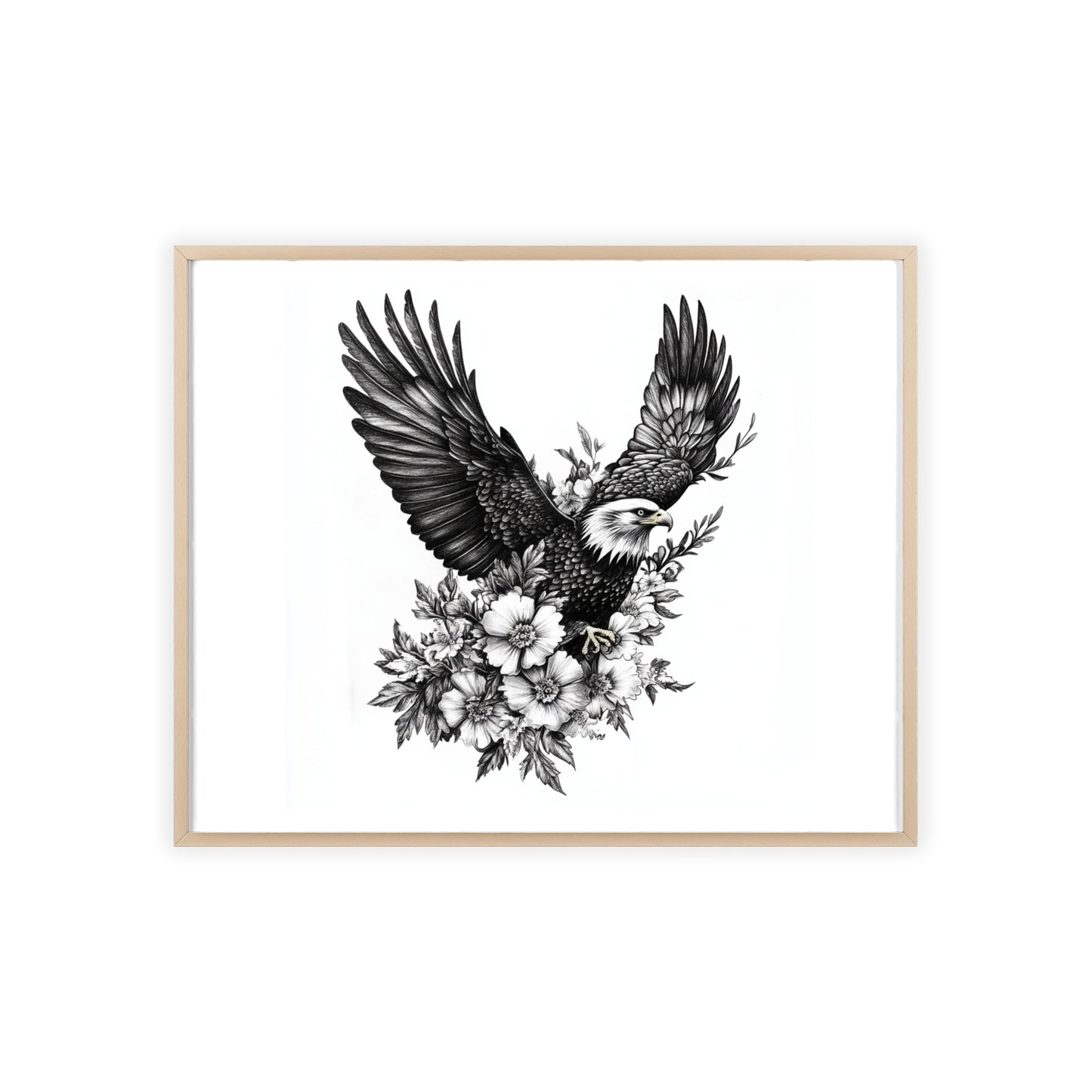 Adler mit Wildblütendesign