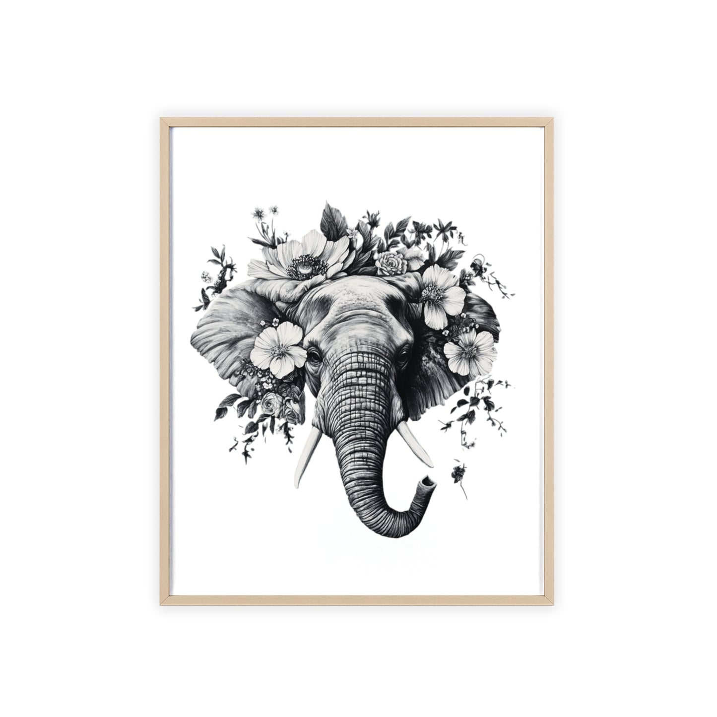 Elephant mit Wildblüten